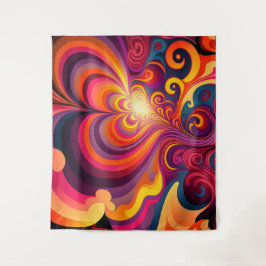 Tapiz Psicodelia Surreal Swirl Heart Pattern