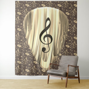 Tapiz Púa de guitarra de notas de música personalizada