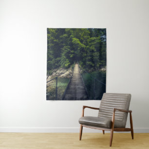 Tapiz Puente colgante simple río Idrijca, Eslovenia