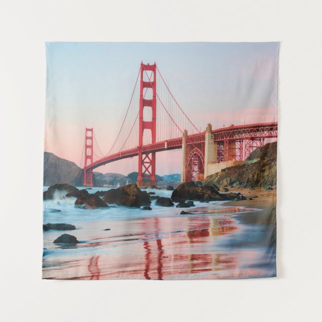 Tapiz Puente de la puerta de oro tira almohada (Anverso)