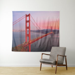 Tapiz Puente de la puerta de oro tira almohada