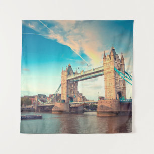 Tapiz Puente de la torre al atardecer, Londres, Londres,