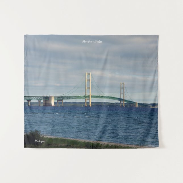 Tapiz Puente Mackinac de la ciudad de Mackinaw (Anverso (horizontal))
