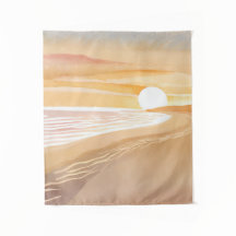 Puesta de sol en la playa acuarela | Hermoso Amari