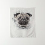 Tapiz Pug Portrait Blanket<br><div class="desc">Wall Art Decor: Good idea for home interior walls decor such as living room,  bedroom,  kitchen,  bathroom,  guest room,  office and others,  also be good gift ideas for your friends. Wall art paintings use high quality waterproof sunfast Blanket material</div>