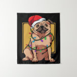 Tapiz Pug Santa Christmas Light Blanket<br><div class="desc">Wall Art Decor: Good idea for home interior walls decor such as living room,  bedroom,  kitchen,  bathroom,  guest room,  office and others,  also be good gift ideas for your friends. Wall art paintings use high quality waterproof sunfast Blanket material</div>