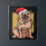 Tapiz Pug Santa Christmas Light Blanket<br><div class="desc">Wall Art Decor: Good idea for home interior walls decor such as living room,  bedroom,  kitchen,  bathroom,  guest room,  office and others,  also be good gift ideas for your friends. Wall art paintings use high quality waterproof sunfast Blanket material</div>