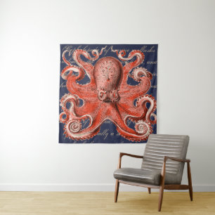 Tapiz Pulpo náutico del vintage