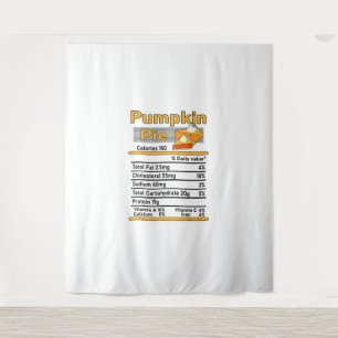 Tapiz Pumpkin Pie Nutrición Hechos Familia Acción de Gra