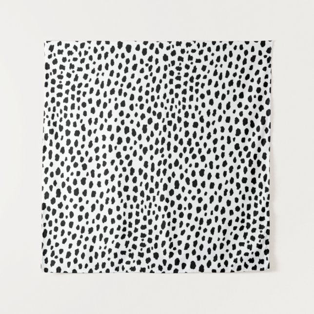 Tapiz Puntos dálmatas (blanco/negro) (Anverso)