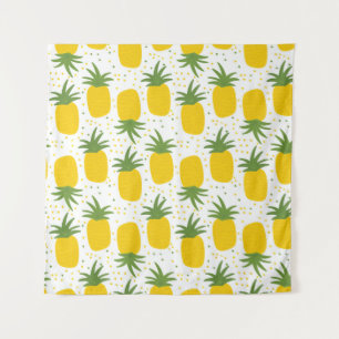 Tapiz Puntos de piña: diseño de frutas de verano