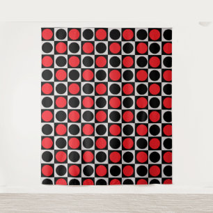 Tapiz Puntos de Polka Geométrica Red Black Circle