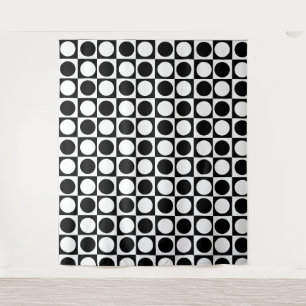 Tapiz Puntos de polka negros de color blanco
