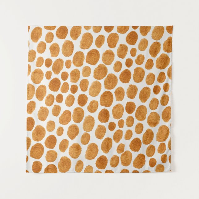 Tapiz Puntos Dorados: Gouache Abstracto (Anverso)