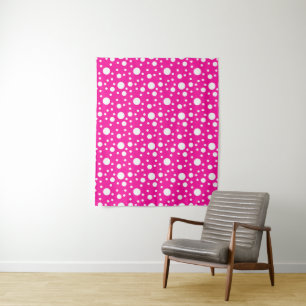 Tapiz Puntos rosados de polka de verano