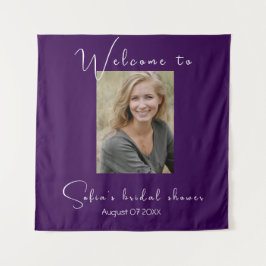 Tapiz Púrpura girasol acuarela foto ducha de novia