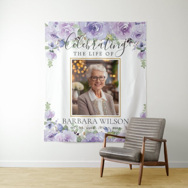 Tapiz Púrpura Lilac Foto Floral Memorial (In situ)