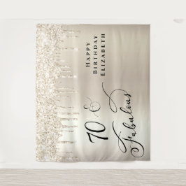 Tapiz Purpurina de oro 70.ª fiesta de cumpleaños