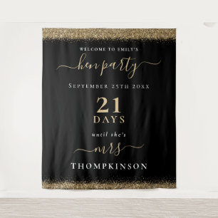 Tapiz Purpurina de oro Días Boda Bienvenida a Hen Fiesta