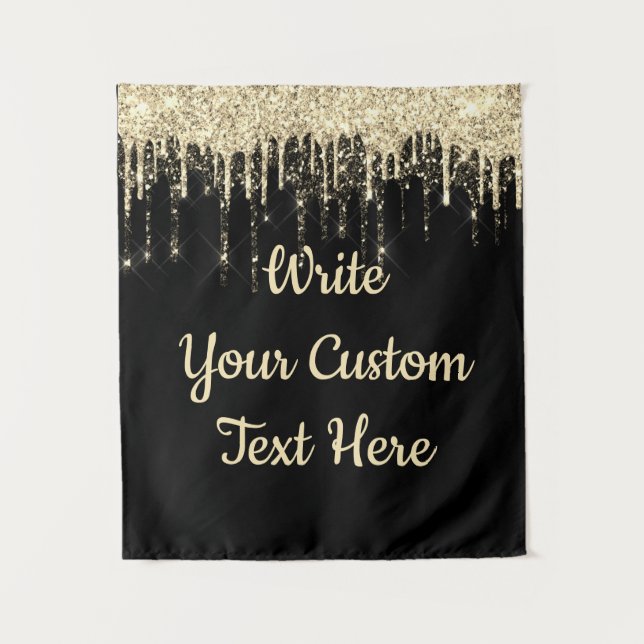 Tapiz Purpurina personalizado Aniversario de la foto fon (Anverso)