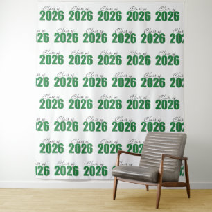 Tapiz Purpurina verde clase de 2026 Foto de fondo