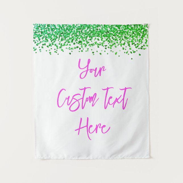 Tapiz Purpurina verde personalizado Booth fotográfico de (Anverso)