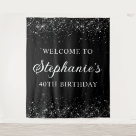 Tapiz Purpurinoso bienvenida negra a los 40 años