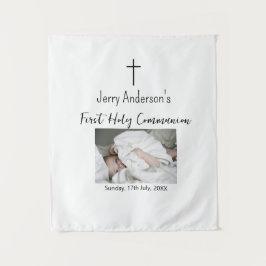 Tapiz QR mínimo de la primera comunión santa católica