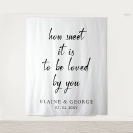 Tapiz Qué dulce es el fondo de la foto Boda