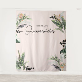 Tapiz Quinceañera | Verde y selva de terracota