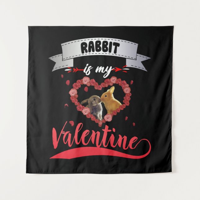Tapiz Rabbit Lover | El Conejo Es Mi Valentín (Anverso)