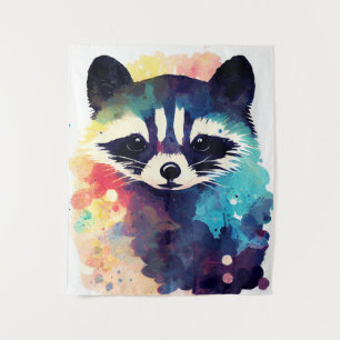 Tapiz Raccoon Naturaleza silvestre Color animal Pintura
