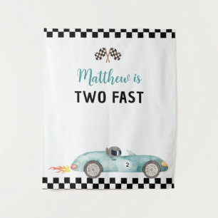 Tapiz Race Car Two Fast Birday Backdrop