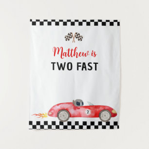 Tapiz Race Car Two Fast Birday Backdrop