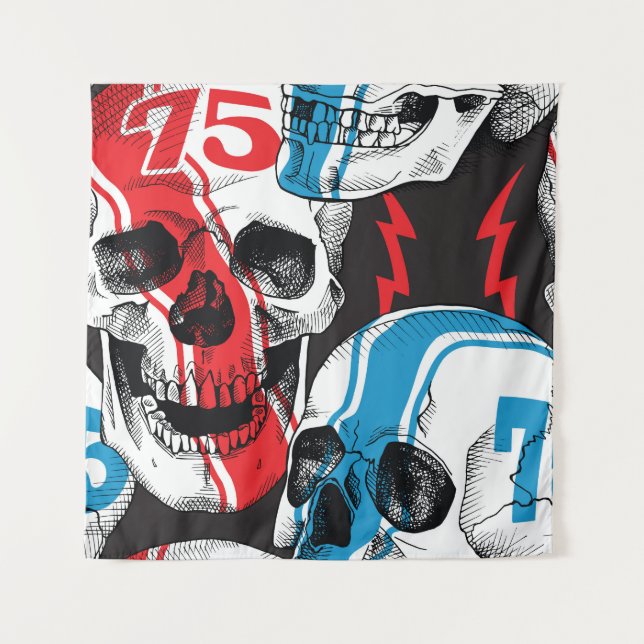 Tapiz Racer Skull: Rebelión sin foco. (Anverso)