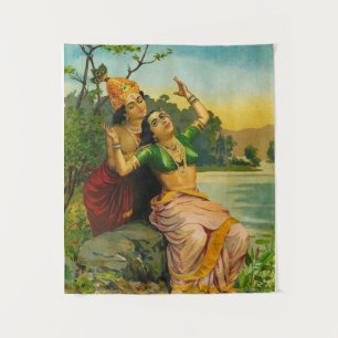 Tapiz Radha Bilas de Raja Ravi Varma