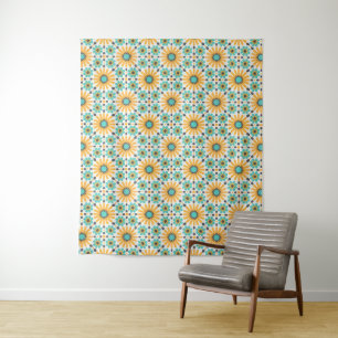 Tapiz Radiancia zellige: Geometría andaluza colorida