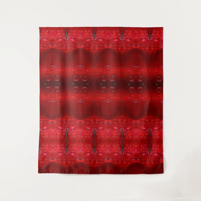 Tapiz Rainy Red Dianthus Ikat (Anverso)