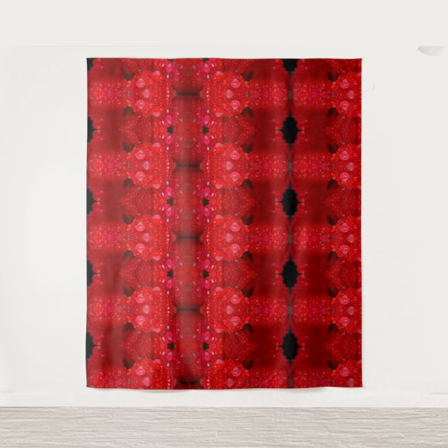Tapiz Rainy Red Dianthus Ikat 4 (Anverso)
