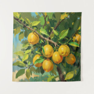 Tapiz Rama de árbol de limón con fruta amarilla brillant