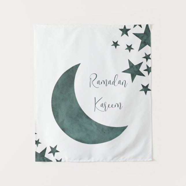 Tapiz Ramadan Kareem Crescent Islam mubarak estrellas (Anverso)