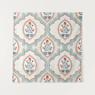 Tapiz Ramas de flores antiguas, textiles indios.