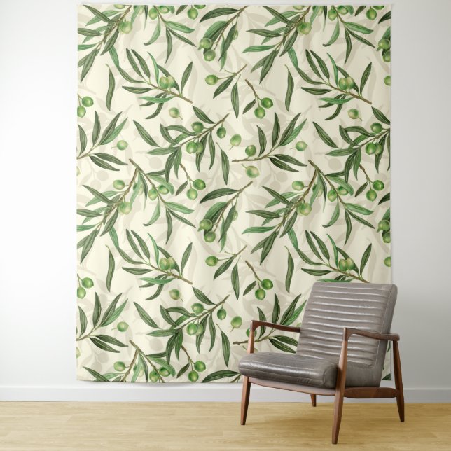 Tapiz Ramas de oliva acuarela (In situ)