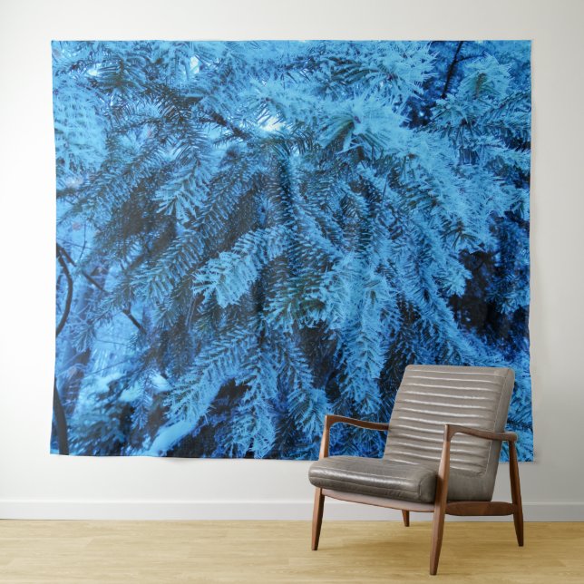 Tapiz Ramas prudentes cubiertas de nieve y cristales de  (In situ (horizontal))