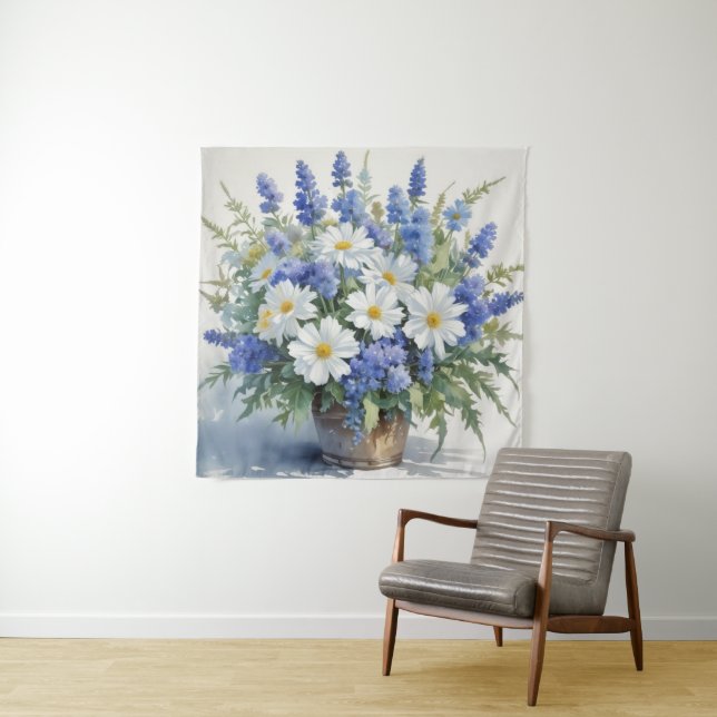 Tapiz Ramo de Flores Elegante Acuarela (In situ)