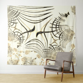 Tapiz Rasgos curvos cruzados de nuez-marrón, fondo claro