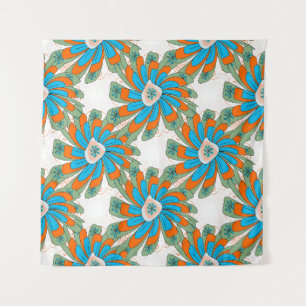 Tapiz Raster floral con flores abstractas. Abstr