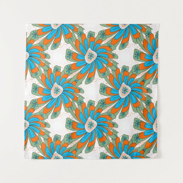 Tapiz Raster floral con flores abstractas. Abstr (Anverso)