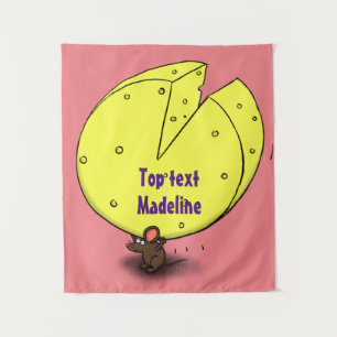 Tapiz Ratón blanco con ilustracion personalizado de ques