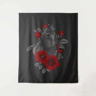 Tapiz Raven con la llave y los rosas